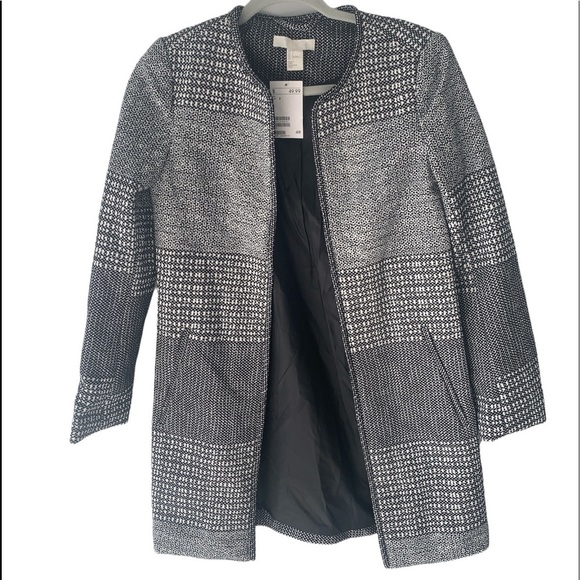 H&M textured weave NWT Open Front Long Jacket - 2 - Picture 2 of 8
